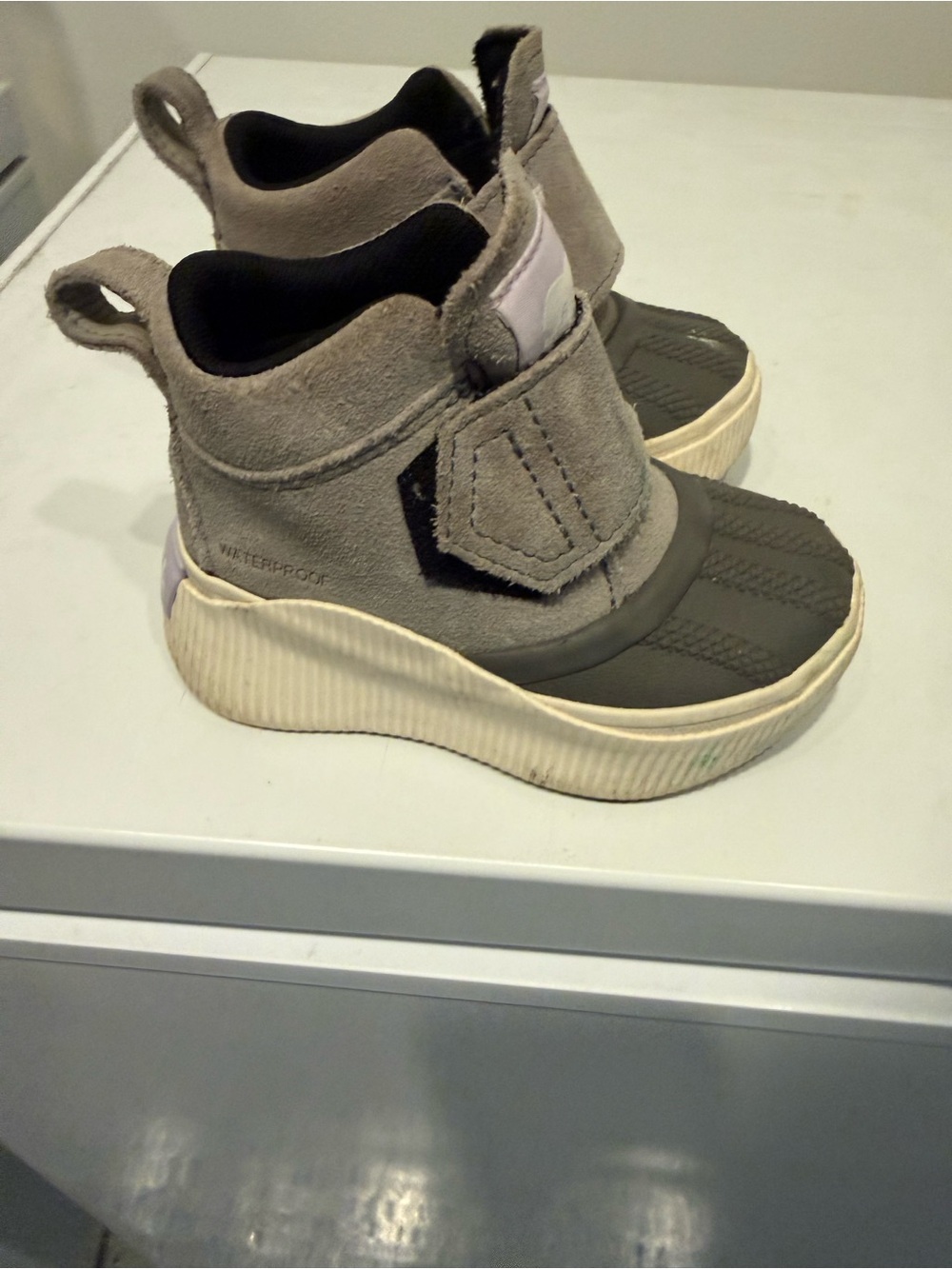 Sorel Kids Grey Waterproof Suede & Rubber Boots